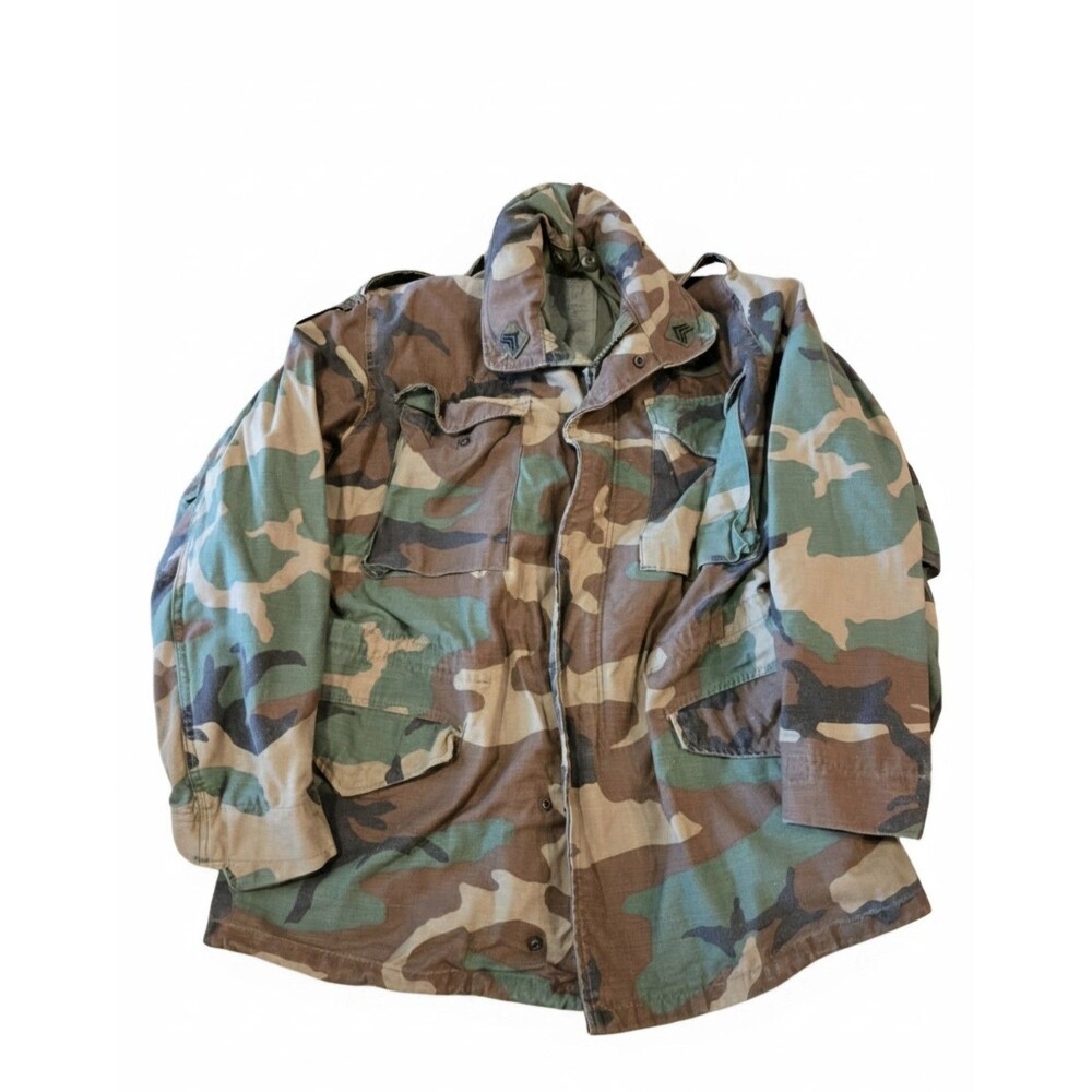 Vintage 1981 M-65 Field Jacket Woodland Camo 101st Airborne Sergeant Small...